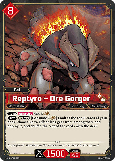 Reptyro — Palworld TCG Pal card