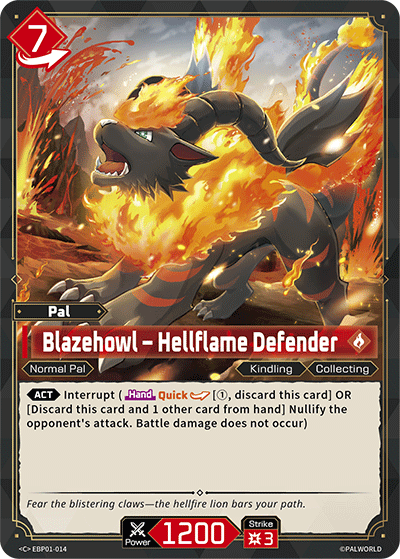 Blazehowl — Palworld TCG Pal card