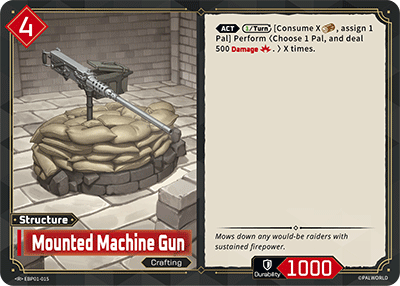 Mounted Machine Gun — Palworld TCG Structure card
