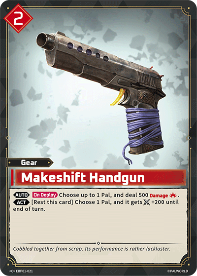Makeshift Handgun — Palworld TCG Gear card