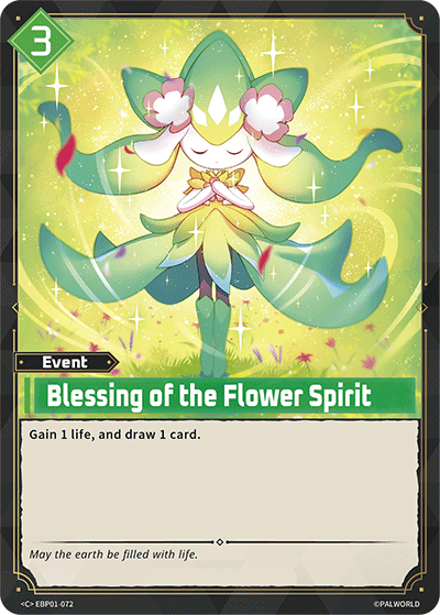 Blessing of the Flower Spirit — Palworld TCG Event card