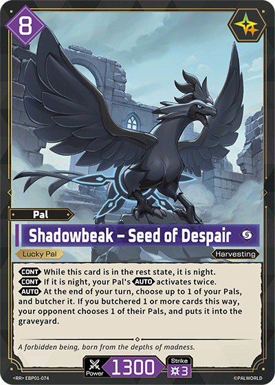 Shadowbeak — Palworld TCG Pal card
