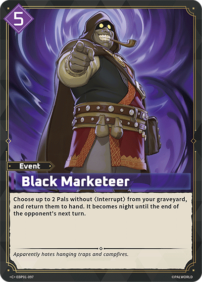 Black Marketeer — Palworld TCG Event card