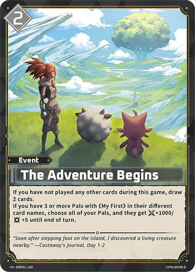 The Adventure Begins — Palworld TCG Event card