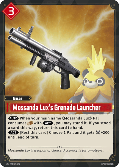 Mossanda Lux's Grenade Launcher — Palworld Official Card Game Gear card (EBP02-021)