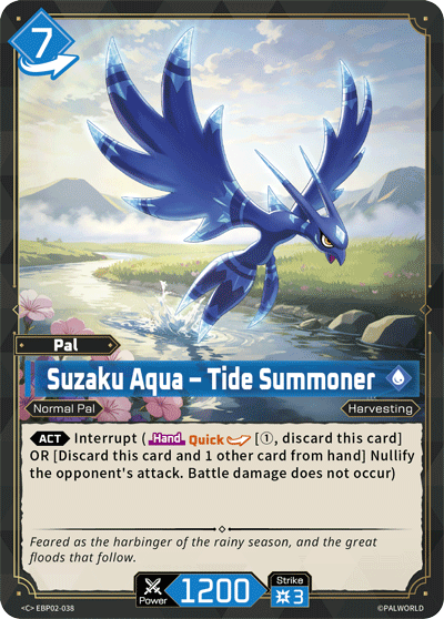 Suzaku Aqua — Palworld Official Card Game Pal card (EBP02-038)