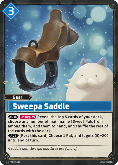 Sweepa Saddle — Palworld TCG Gear card