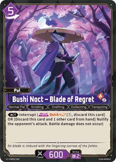 Bushi Noct — Palworld Official Card Game Pal card (EBP02-085)