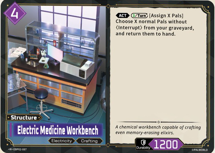 Electric Medicine Workbench — Palworld TCG Structure card