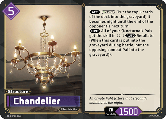 Chandelier — Palworld TCG Structure card
