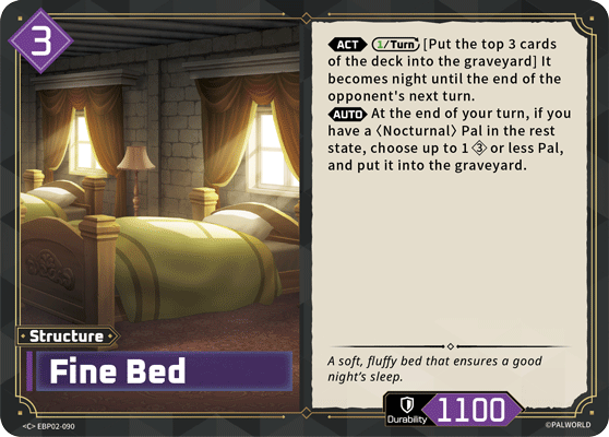 Fine Bed — Palworld Official Card Game Structure card (EBP02-090)