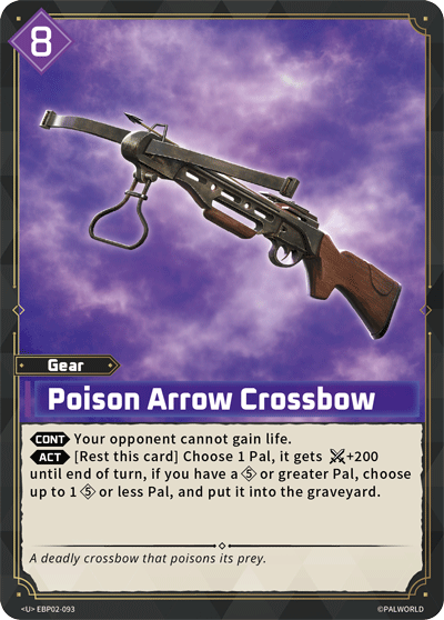 Poison Arrow Crossbow — Palworld TCG Gear card