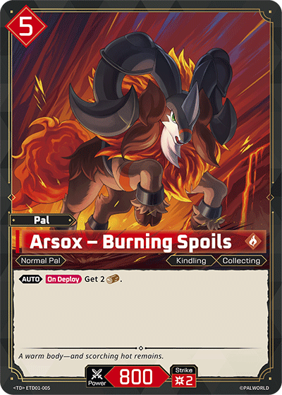 Arsox — Palworld TCG Pal card