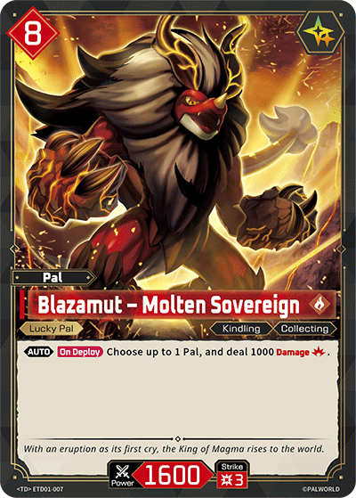 Blazamut — Palworld TCG Pal card