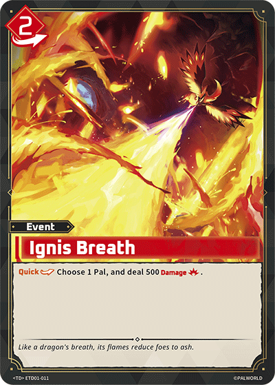 Ignis Breath — Palworld TCG Event card