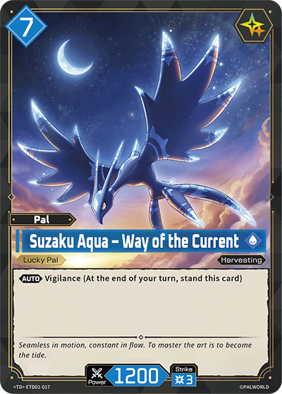 Suzaku Aqua — Palworld TCG Pal card
