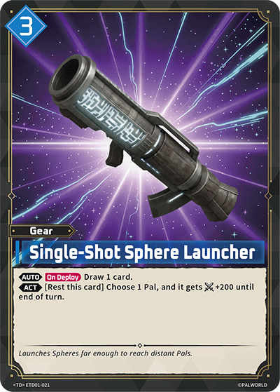 Single-Shot Sphere Launcher — Palworld TCG Gear card