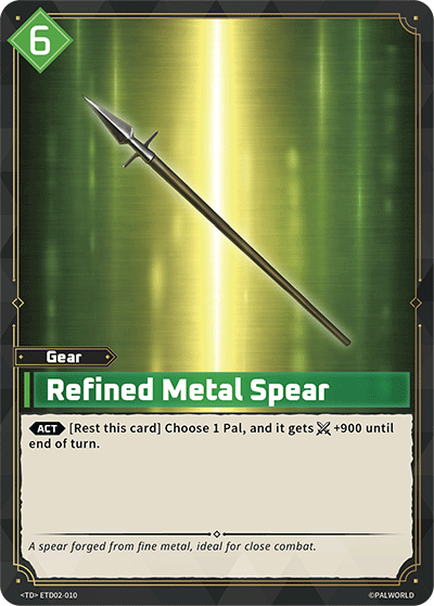 Refined Metal Spear — Palworld TCG Gear card
