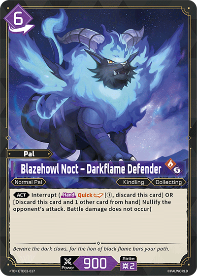 Blazehowl Noct — Palworld TCG Pal card